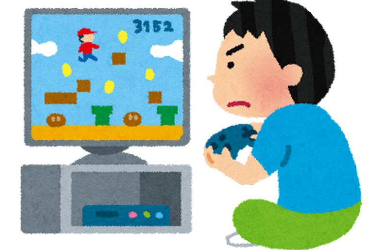 ゲームしている男の子